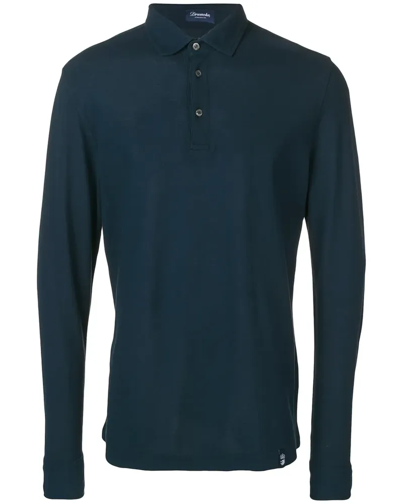 Drumohr  Langärmeliges Poloshirt - Blau Blau