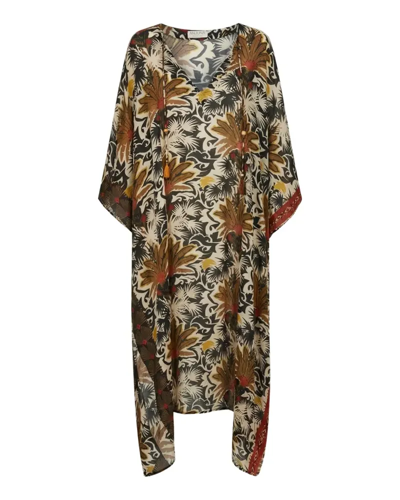 Anjuna floral-print drawstring kaftan - Nude Nude
