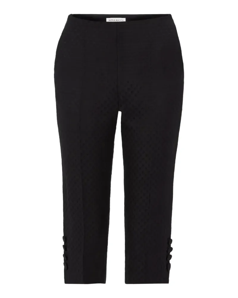 Nina Ricci Cropped-Hose mit Jacquardmuster - Schwarz Schwarz