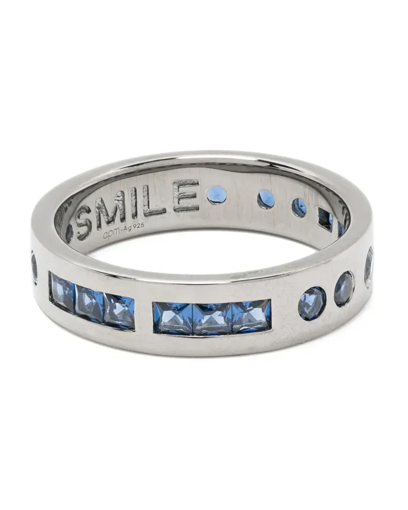 APM Monaco Smile Morse Code Ring - Silber Silber