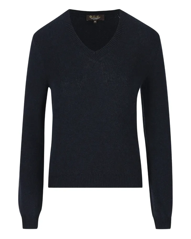 Loro Piana Kaschmirpullover mit V-Ausschnitt - Blau Blau