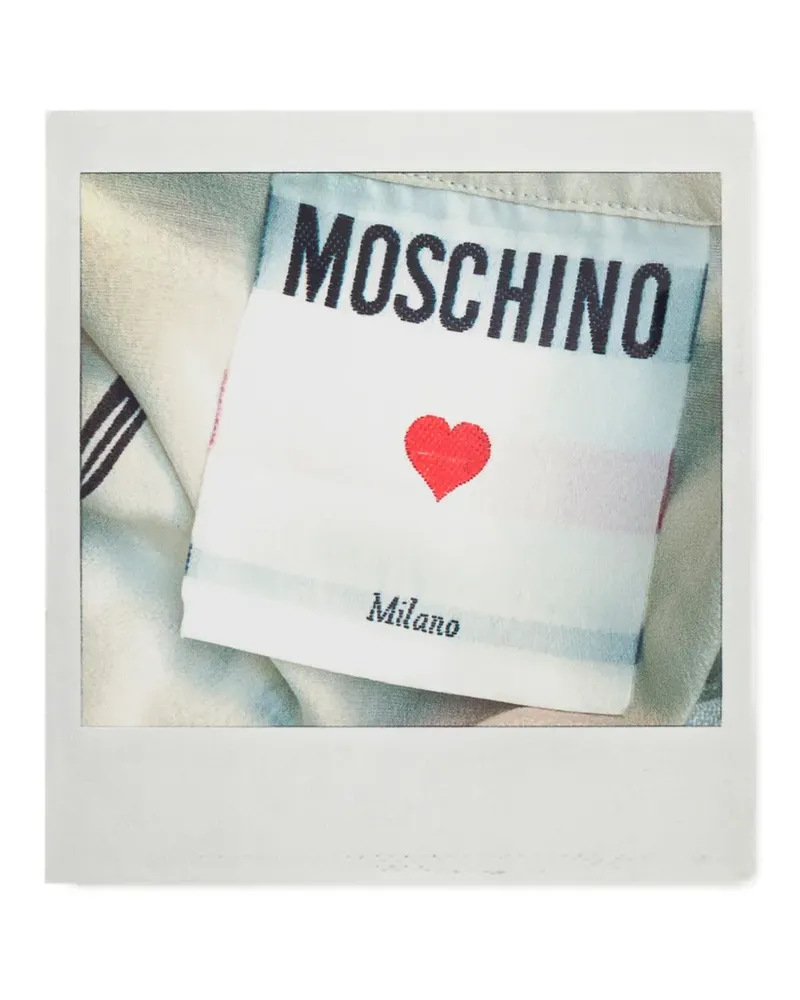 Moschino Brosche mit Foto-Print - Silber Silber
