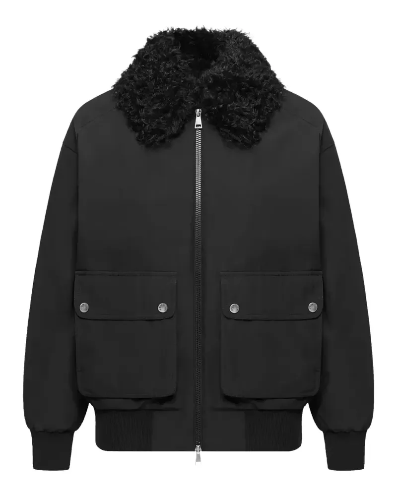 Moncler Rougequeue shearling-collar down jacket - Schwarz Schwarz