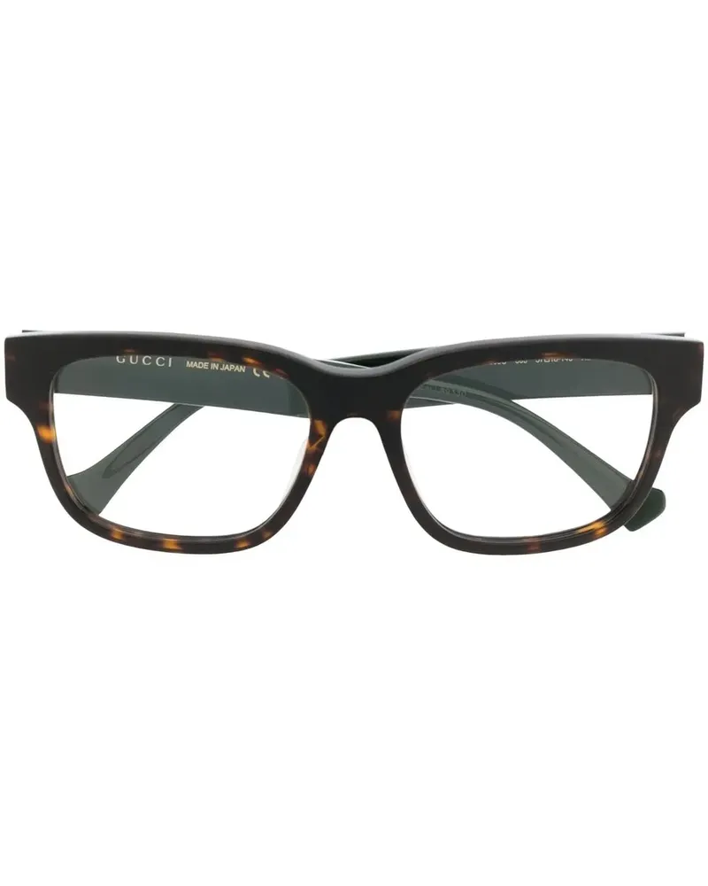 Gucci Brille mit eckigem Gestell - Braun Braun