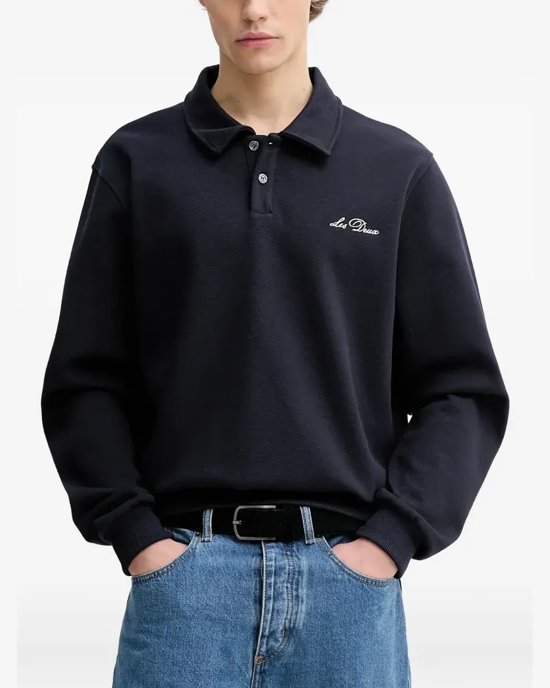 LES DEUX Ben long-sleeve polo shirt - Blau Blau