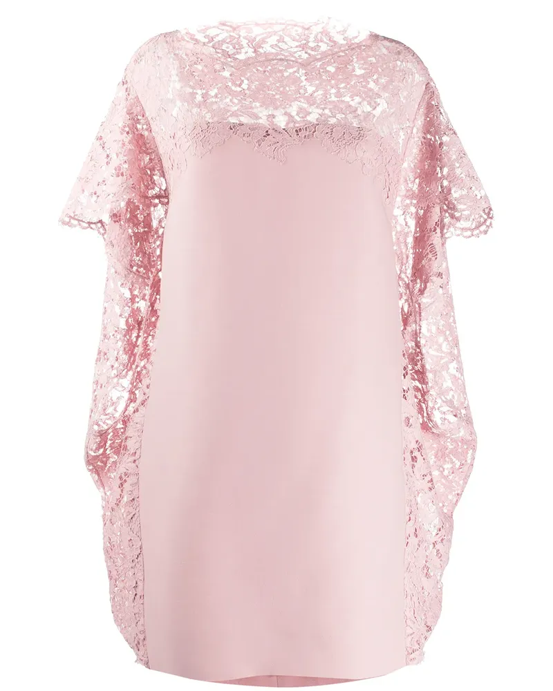 Valentino Garavani Kleid mit Spitzen-Cape - Rosa Rosa