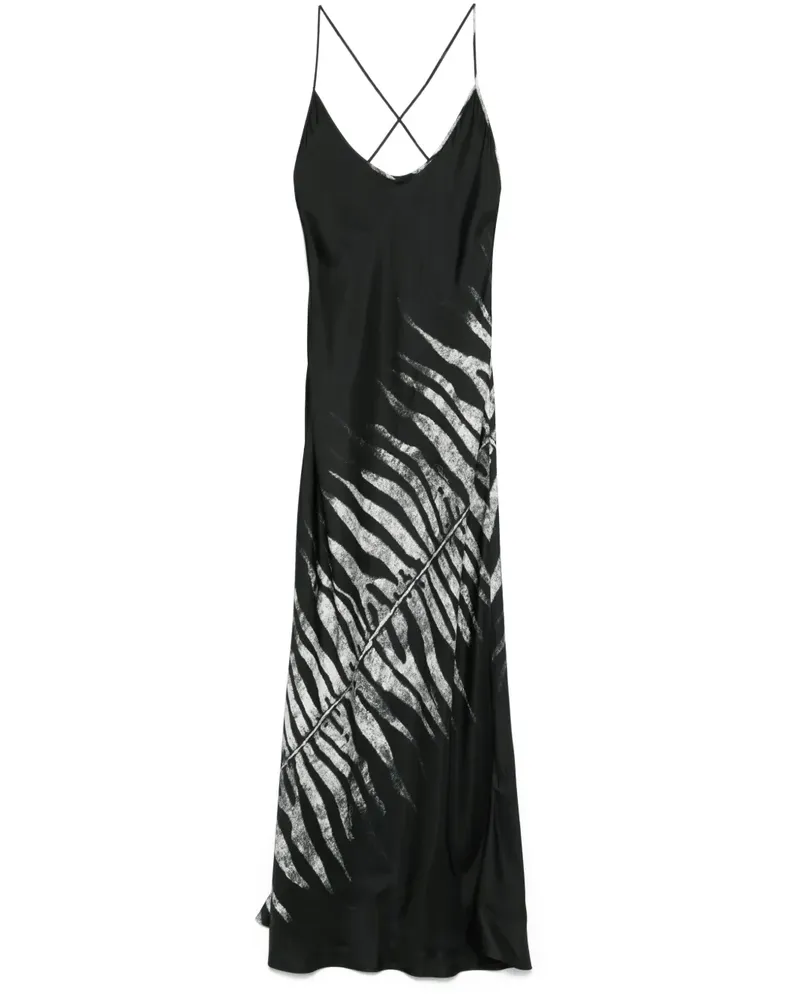 Roberto Cavalli Maxikleid mit Tigress-Print - Schwarz Schwarz