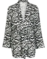 Bambah Wickelbluse mit geometrischem Print Schwarz