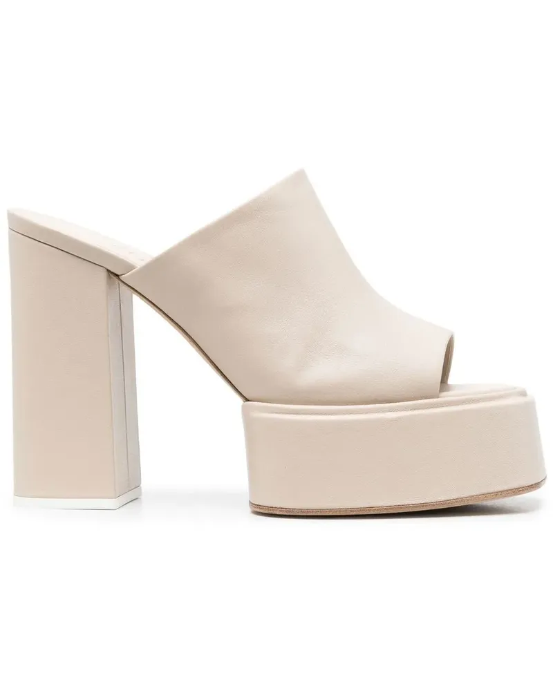 3JUIN Mules mit Blockabsatz 130mm - Nude Nude