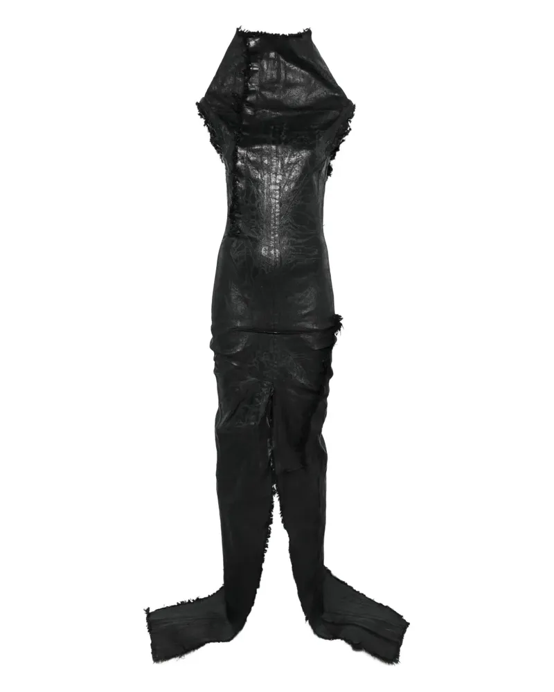 Rick Owens Ausgefranstes Porterville Kleid - Schwarz Schwarz