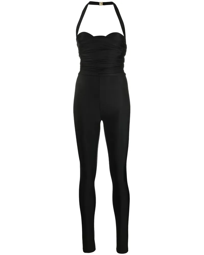 Saint Laurent Neckholder-Jumpsuit - Schwarz Schwarz
