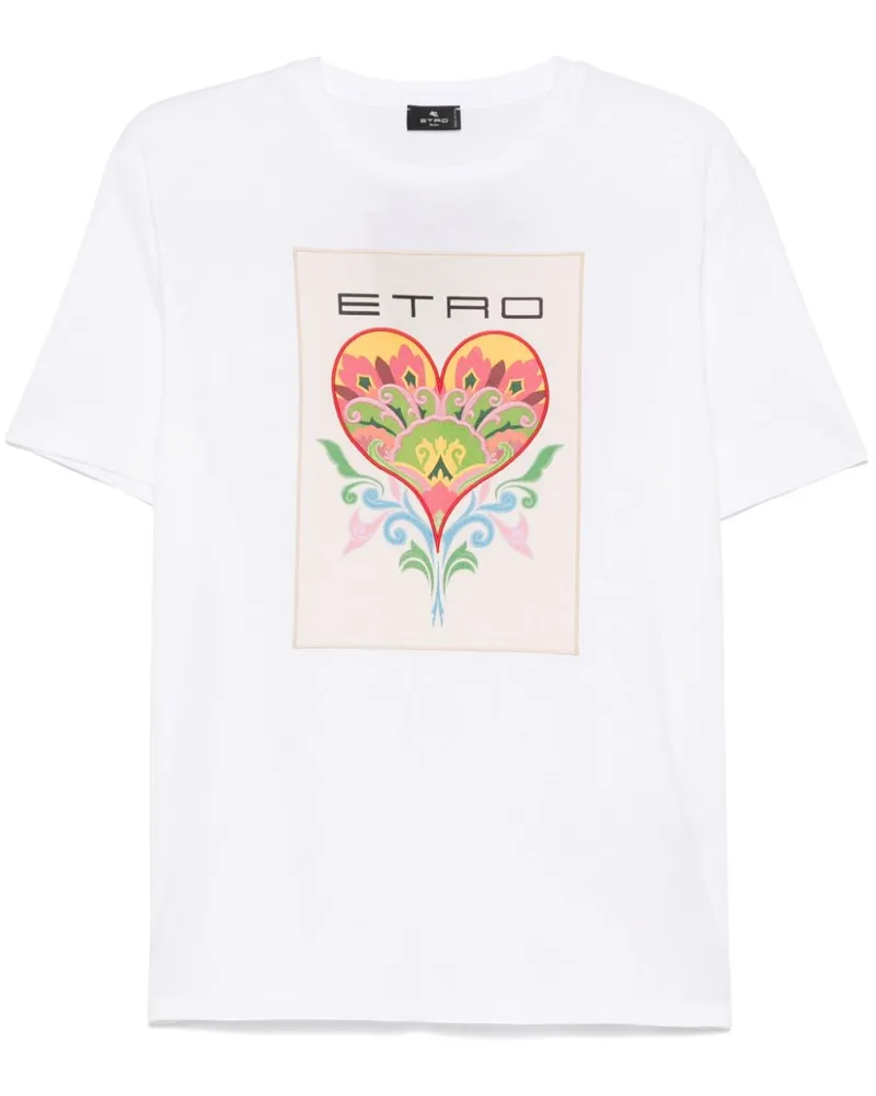 Etro T-Shirt mit Logo-Print - Weiß Weiß