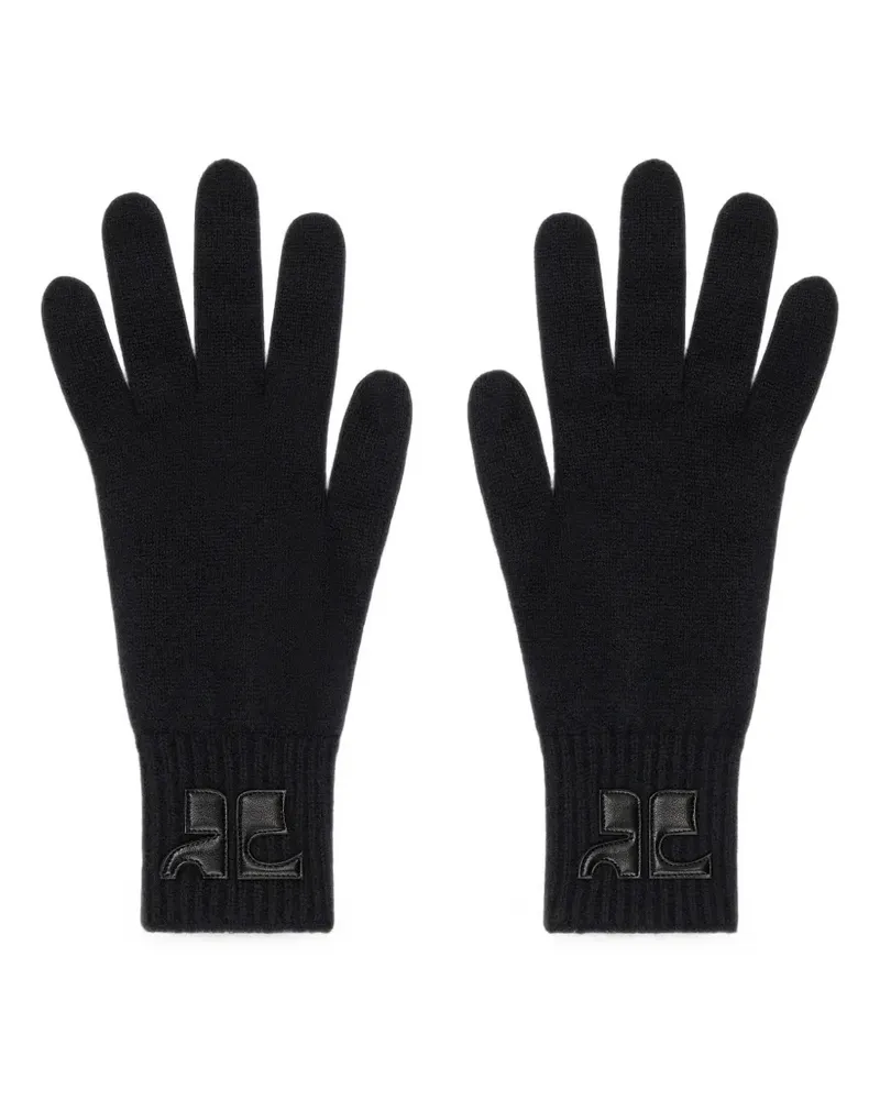 Courrèges AC Handschuhe mit Logo-Patch - Schwarz Schwarz