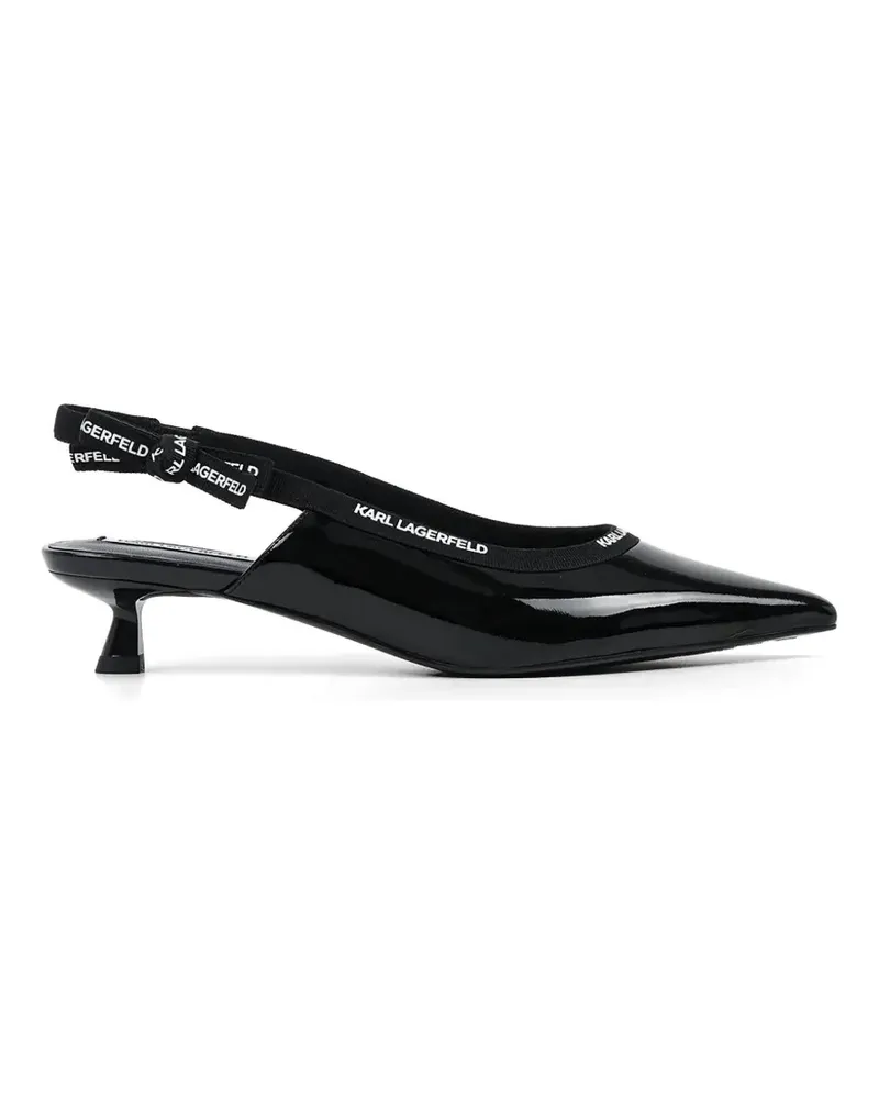 Karl Lagerfeld leather heeled pumps - Schwarz Schwarz