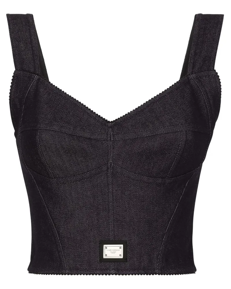 Dolce & Gabbana Jeans-Corsage mit Logo-Detail - Schwarz Schwarz