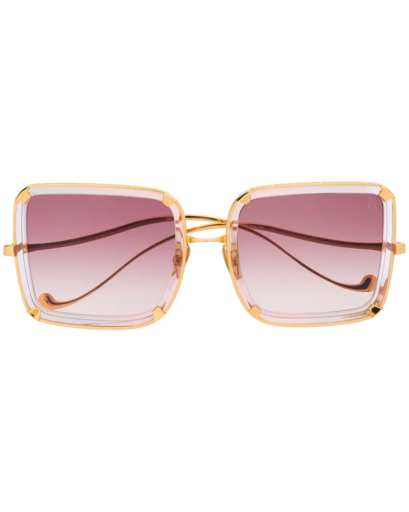 Anna-Karin Karlsson Sonnenbrille mit rechteckigem Gestell - Gold Gold