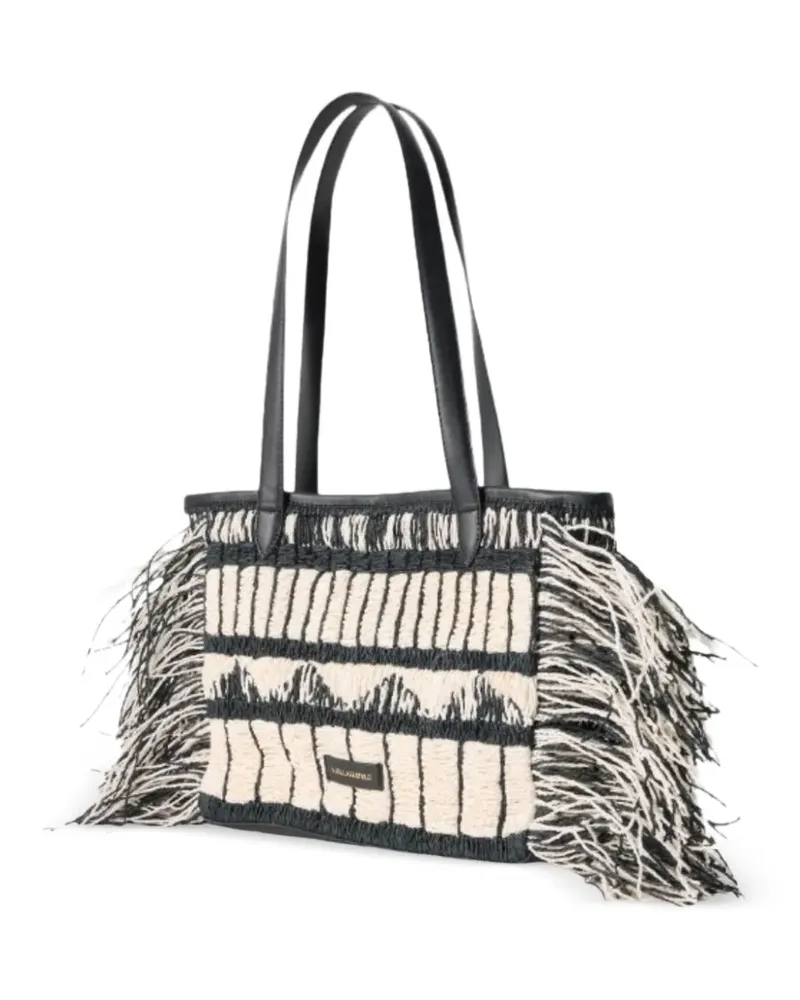 Karl Lagerfeld K/Signature 2.0 fringe tote bag - Schwarz Schwarz