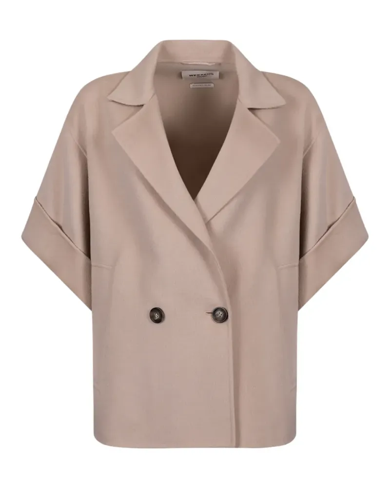 Max Mara double-breasted short-sleeve coat - Nude Nude