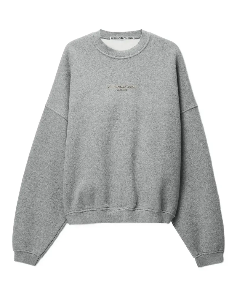 Alexander Wang Oversized-Pullover mit Rundhalsausschnitt und Logo-Print - Grau Grau