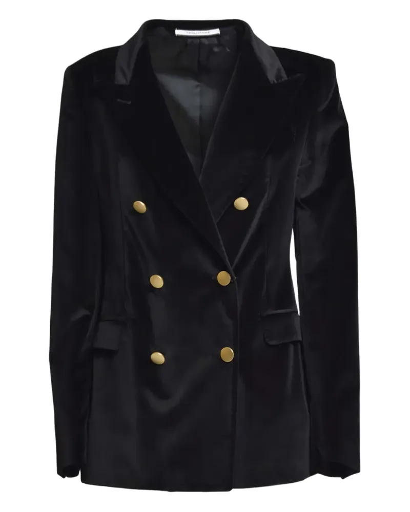 Tagliatore Doppelreihiges Sakko aus Samt - Schwarz Schwarz