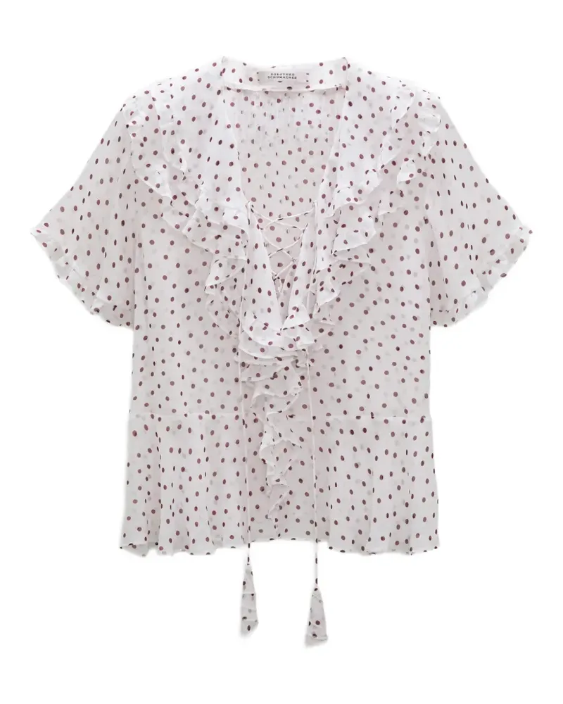 Dorothee Schumacher Gerüschte Dancing Dot Bluse - Weiß Weiß