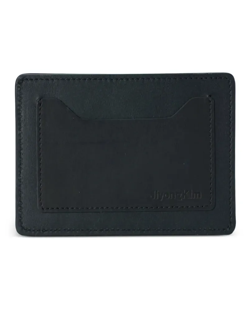 JiyongKim sun-bleached leather card holder - Schwarz Schwarz