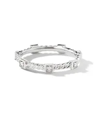 David Yurman 18kt Cable Collectibles Weißgoldring Silber