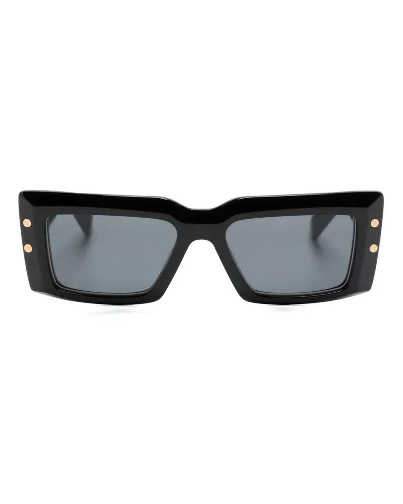 Balmain Sonnenbrille mit eckigem Gestell - Schwarz Schwarz