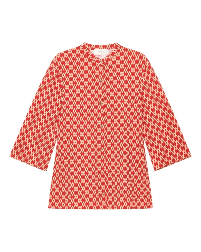 Maliparmi Diamond Glow geometric-print kaftan - Rot Rot