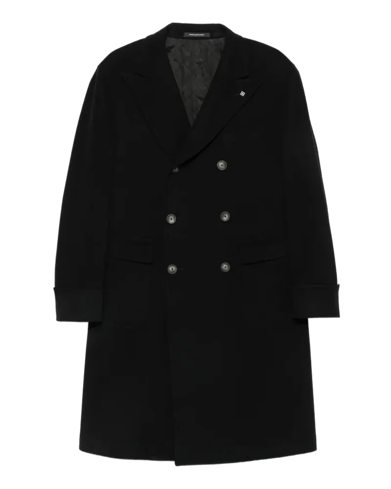 Tagliatore double-breasted peak-lapels coat - Schwarz Schwarz