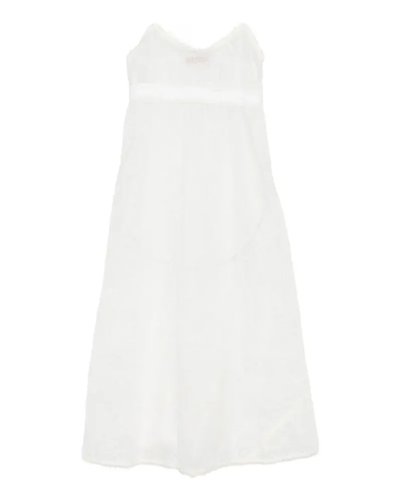 Ermanno Scervino flower-embroidered midi dress - Weiß Weiß