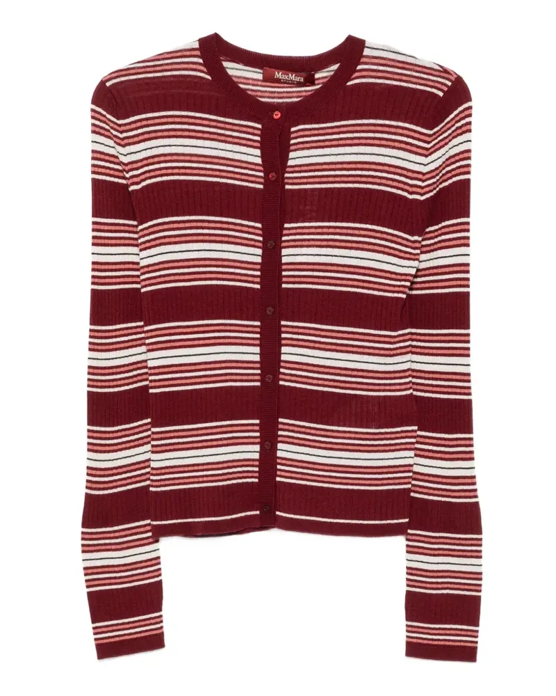 Max Mara Gestreifter Piombo Cardigan - Rot Rot