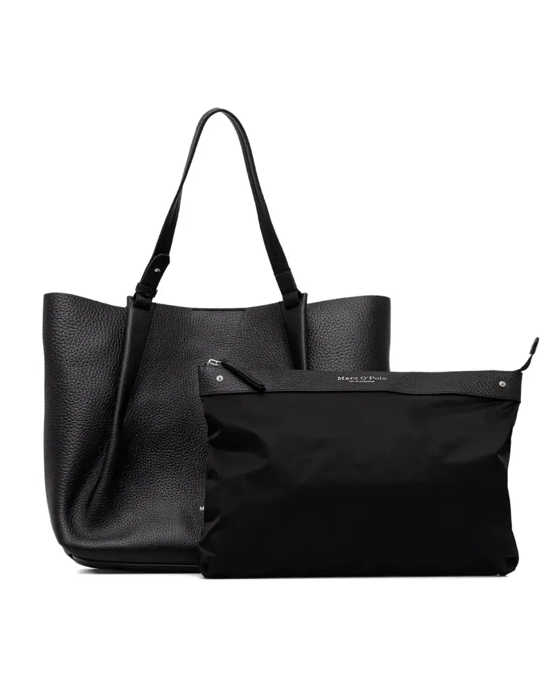 Marc O'Polo Handtasche aus strukturiertem Leder - Schwarz Schwarz