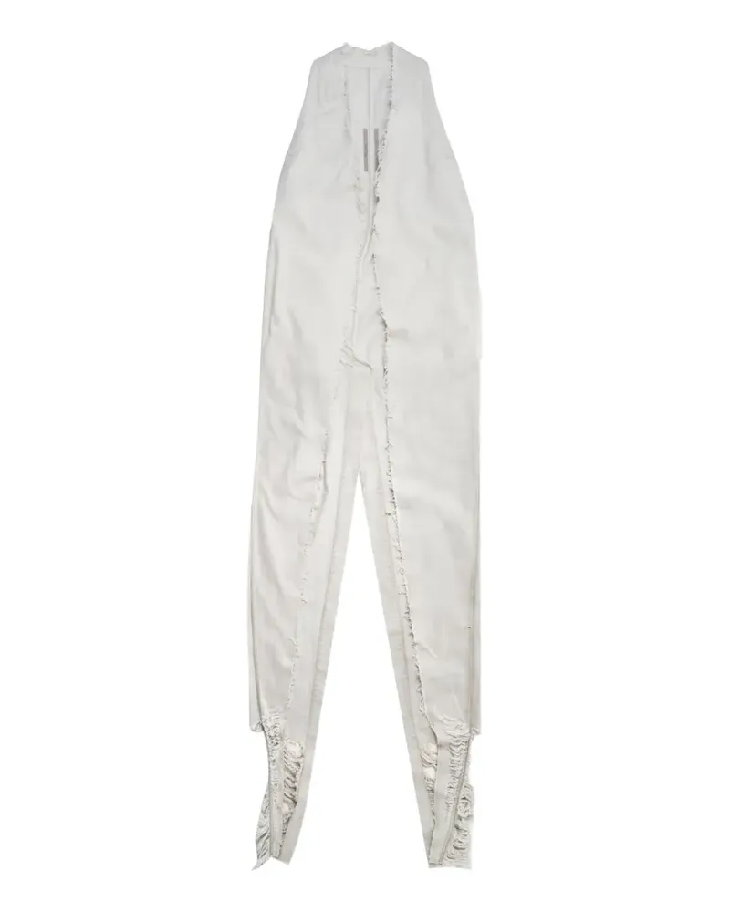 Rick Owens frayed sleeveless coat - Weiß Weiß
