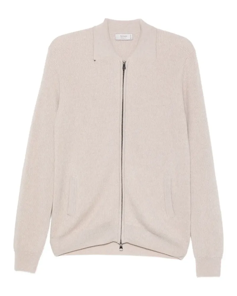 Ferrante Gerippter Cardigan mit Reißverschluss - Nude Nude