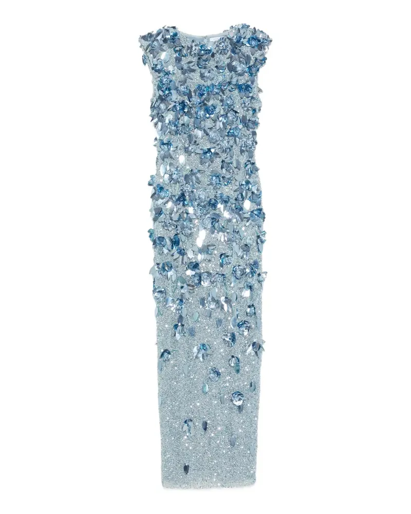 Rachel Gilbert Hugo floral-embellished maxi dress - Blau Blau