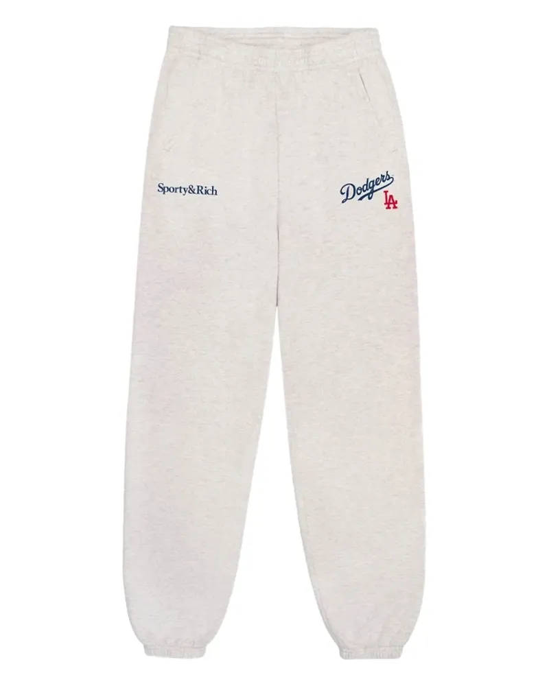 SPORTY & RICH Jogginghose mit Logo-Print - Grau Grau