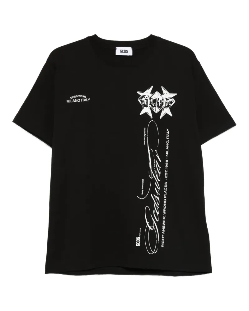 GCDS T-Shirt mit grafischem Print - Schwarz Schwarz