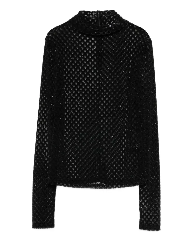 Patrizia Pepe Bluse mit Mesh-Einsatz - Schwarz Schwarz
