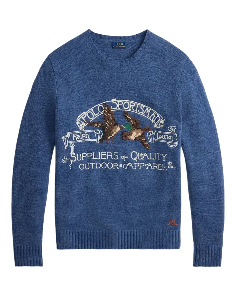 Ralph Lauren Sportsman Intarsien-Pullover - Blau Blau