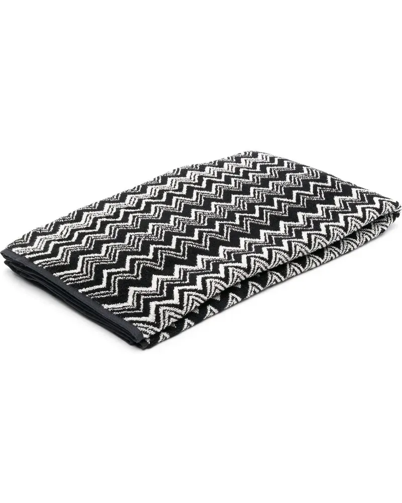 Missoni Home Badetuch mit Zickzackmuster - Schwarz Schwarz