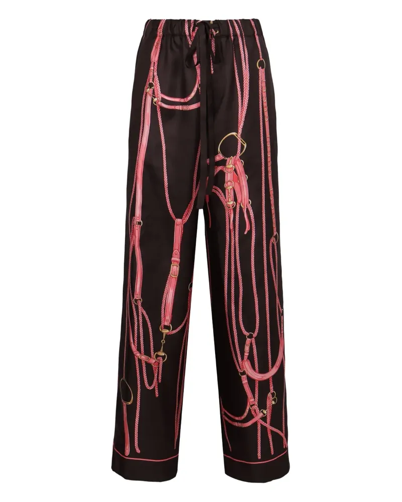 Gucci graphic print tie trousers - Braun Braun