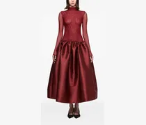 Gerüschtes Kleid - Rot