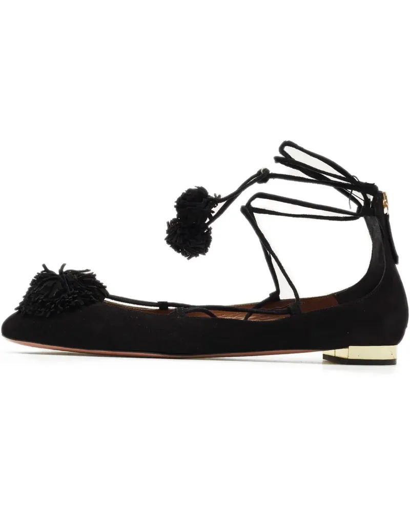 Aquazzura Sunshine tassel flat pumps - Schwarz Schwarz