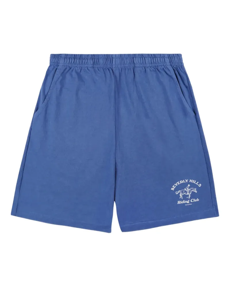 SPORTY & RICH BH Riding Club Shorts mit grafischem Print - Blau Blau