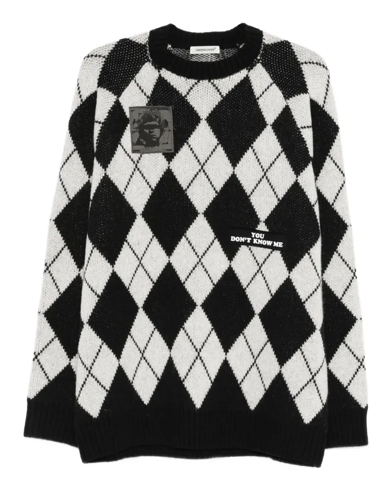 Undercover Argyle Pullover - Schwarz Schwarz