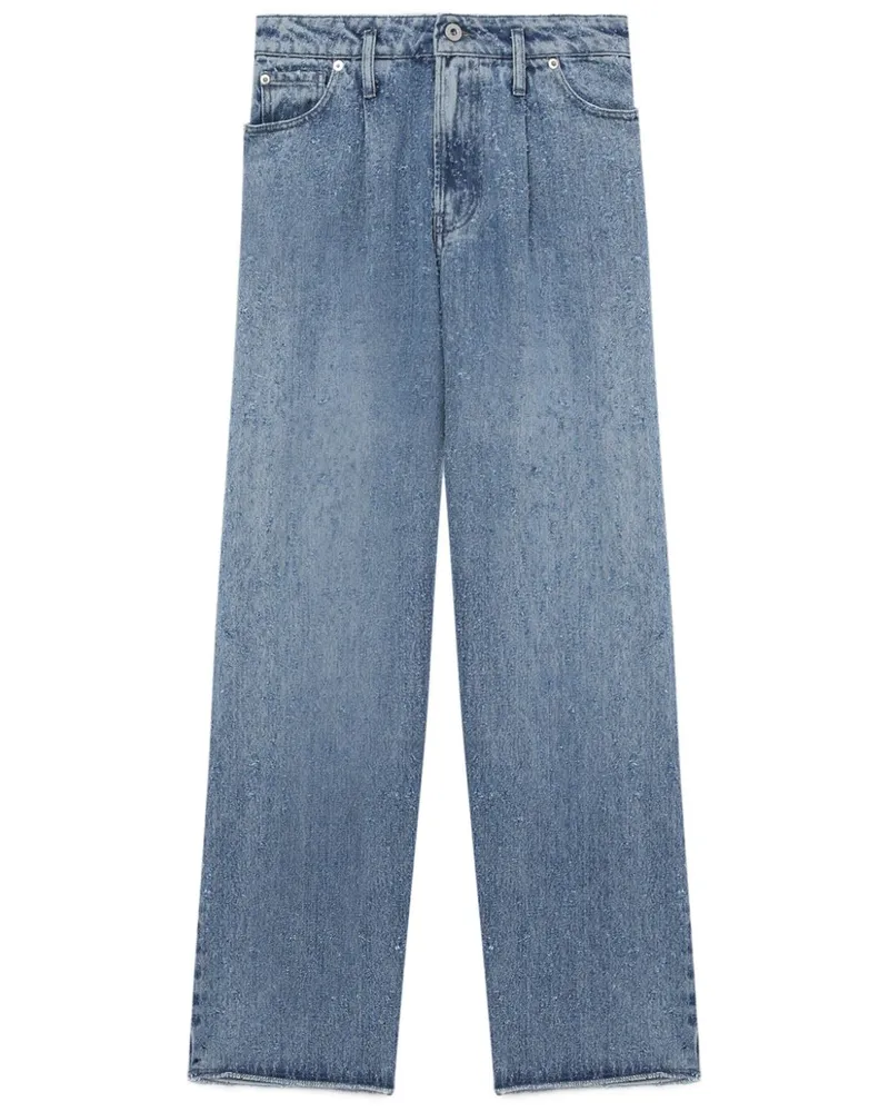 HALFBOY Halbhohe Straight-Leg-Jeans Blau