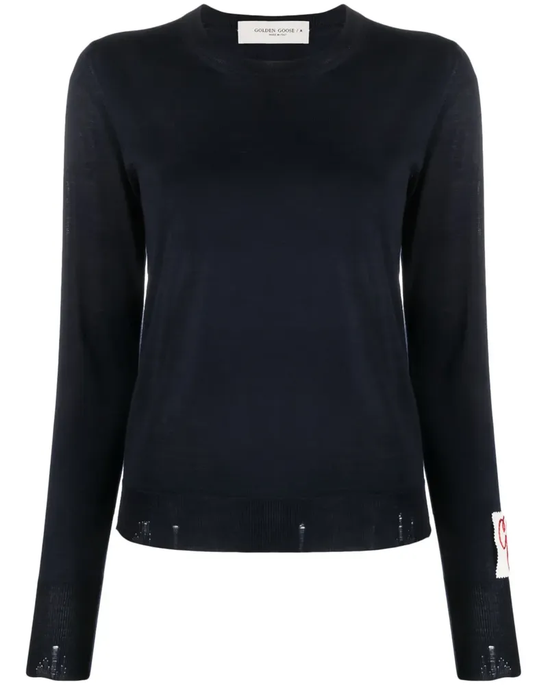 Golden Goose Pullover mit geripptem Besatz - Blau Blau
