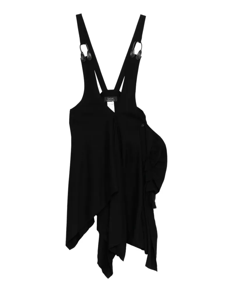 Yohji Yamamoto Asymmetrischer Faltenrock - Schwarz Schwarz