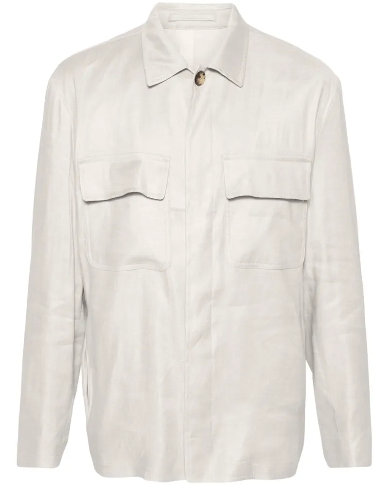 LARDINI Hemdjacke mit klassischem Kragen - Nude Nude